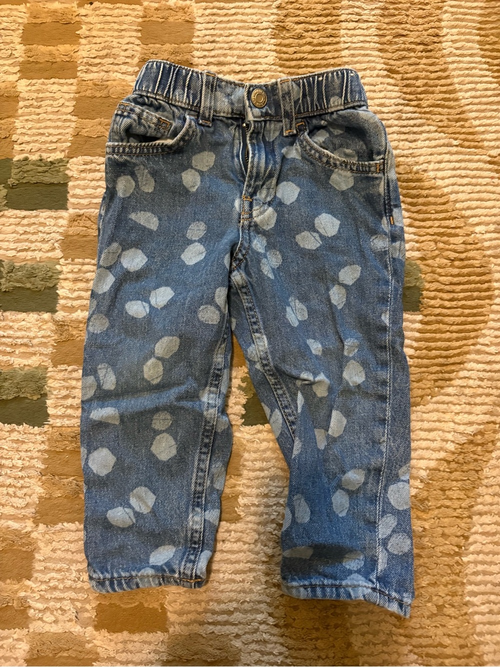 H&M Blue Denim Jeans with Light Spot Print